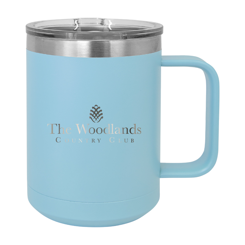 15 OZ. LIGHT BLUE POLAR CAMEL STAINLESS MUG WITH SLIDER LID